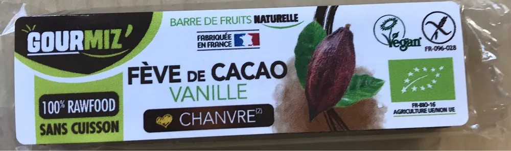 Barre de fruit cacao vanille