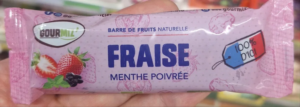 Barre de fruits naturelle fraise menthe poivrée