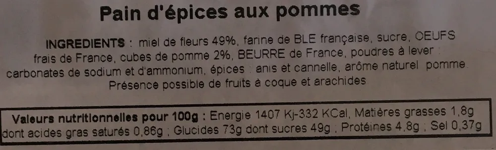 Pain d'epices aux pommes