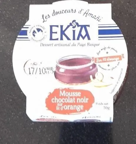 Mousse chocolat noir sur lit d'orange