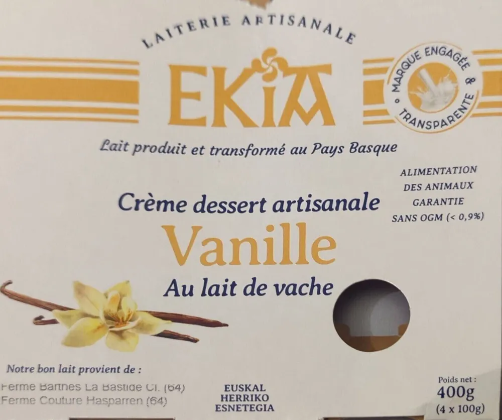 Crème dessert artisanale vanille