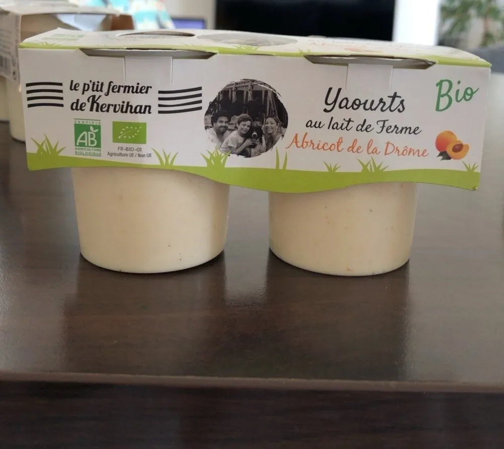Yaourts au lait de ferme Abricot de la Drôme