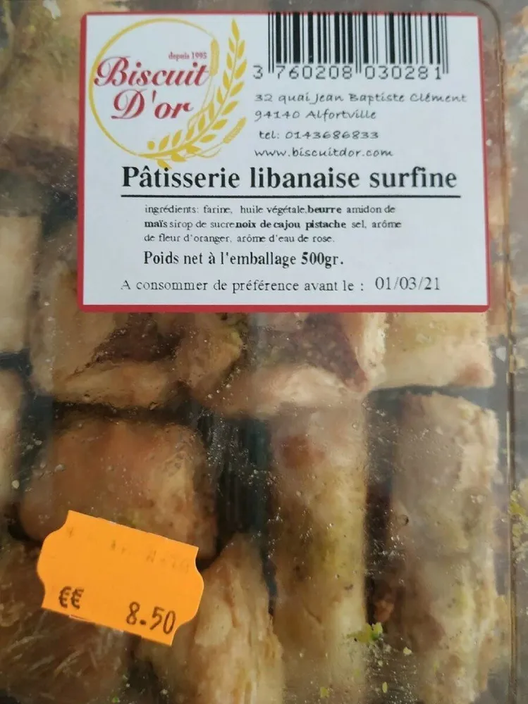 Pâtisserie libanaise surfine