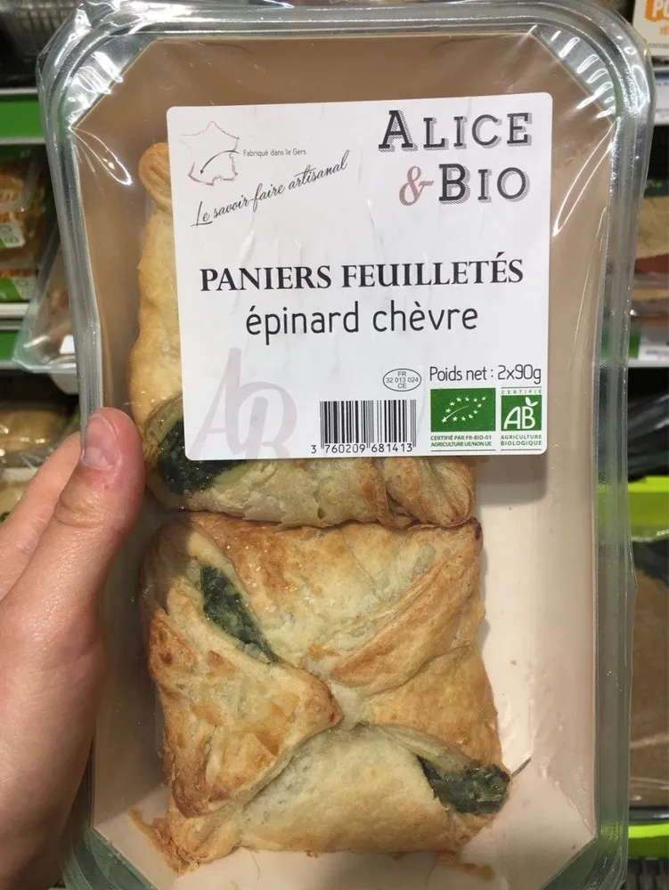 Panier feuilletés epinard chèvre
