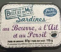 Sardines au beurre, ail et persil, 115g