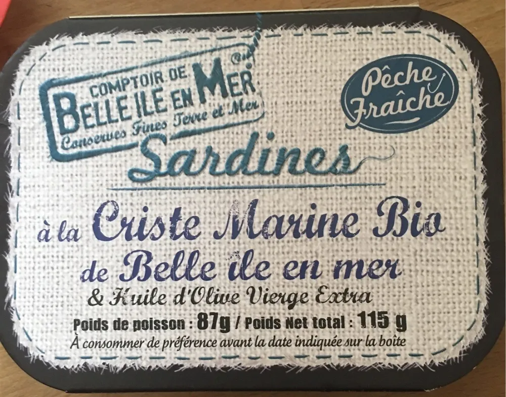 Sardines a la Criste Marine bio de belle ile en mer