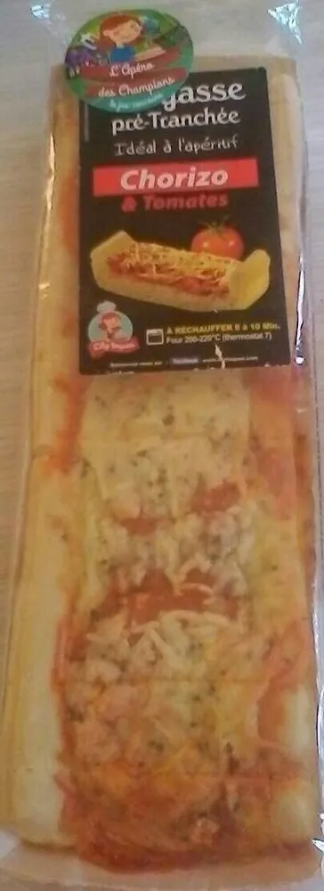Fougasse pré-tranché chorizo & tomates