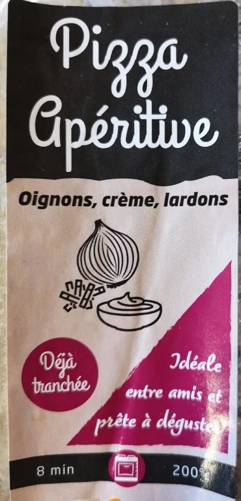 Pizza apéritive oignons crème lardons