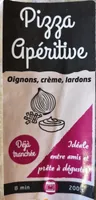 Pizza apéritive oignons crème lardons