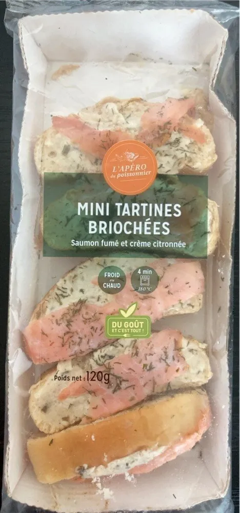 Mini tartines briochées saumon fumé et crème citronnée