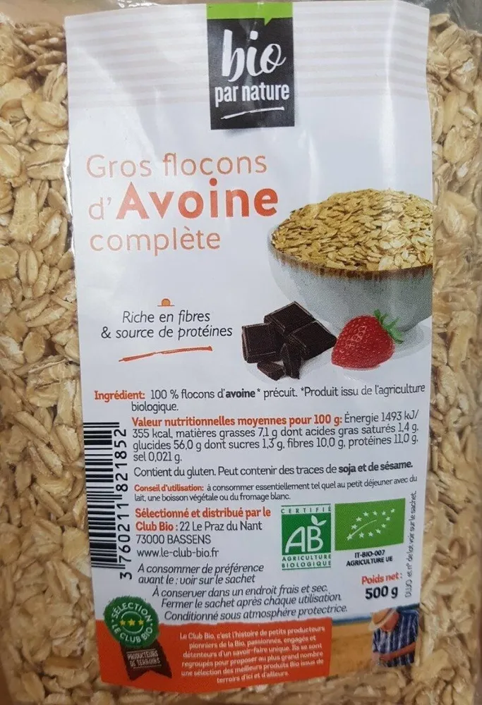 Gros flocons d'avoine complète