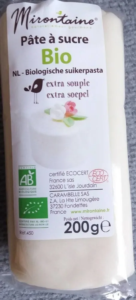 Pâte à sucre bio extra souple