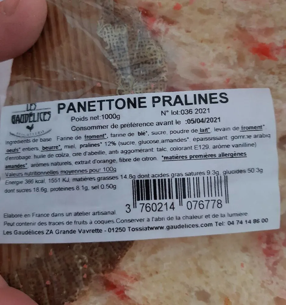 Panetton aux pralines