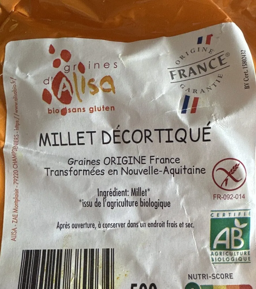 Millet décortiqué