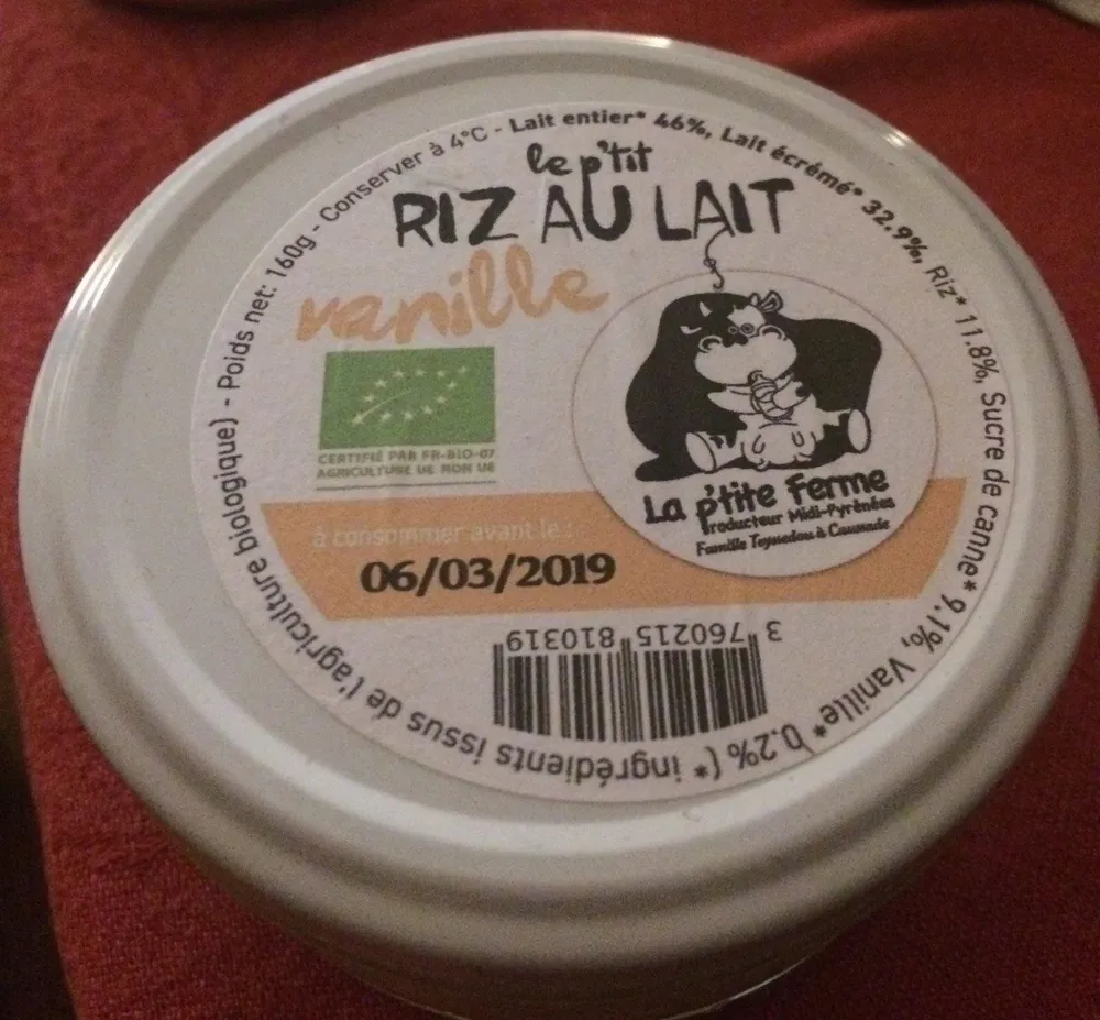Le p'tit riz au lait