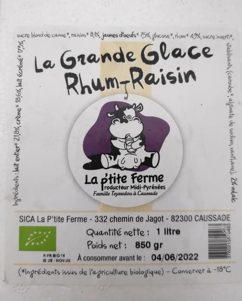 Glace rhum raisin