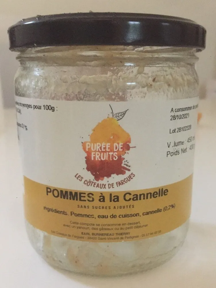Puree de fruits pommes cannelle
