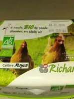 6 Œufs bio de poules élevées en plein air, calibre moyen