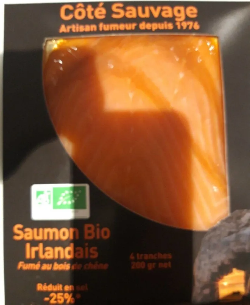 Saumon bio irlandais fumé au bois de chêne Côté Sauvage