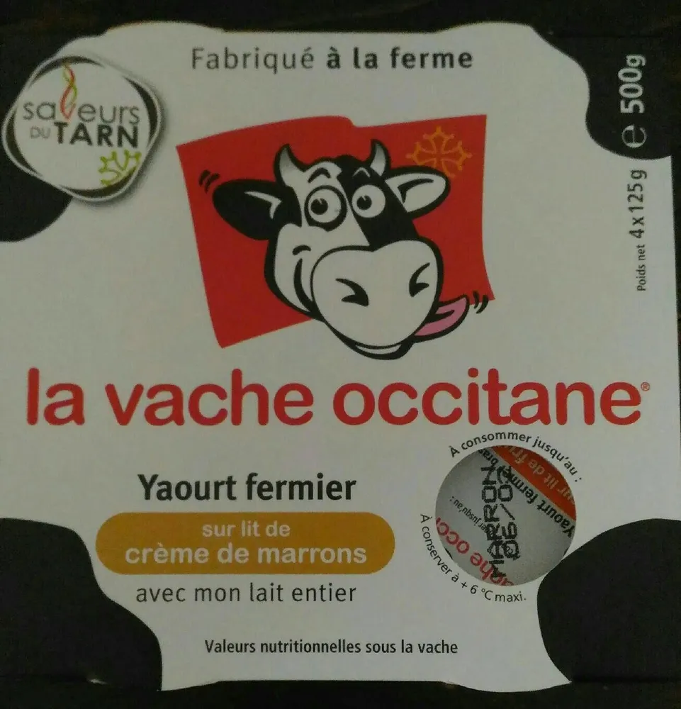 Yaourt fermier sur lit de crème de marron