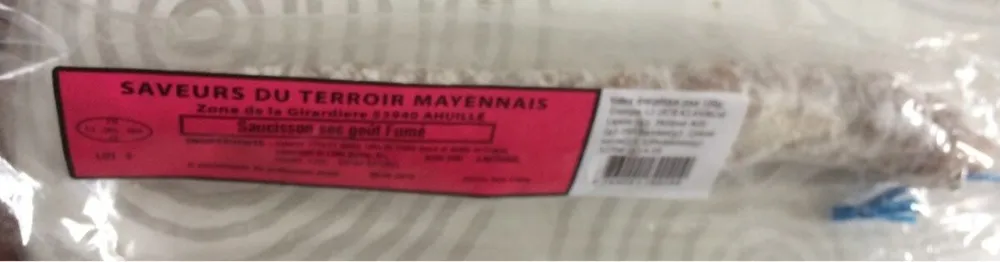 Saucisson sec goût fumé