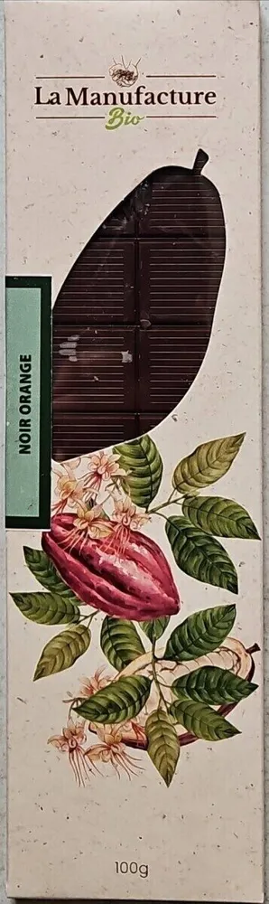 Tablette chocolat noir 72% orange