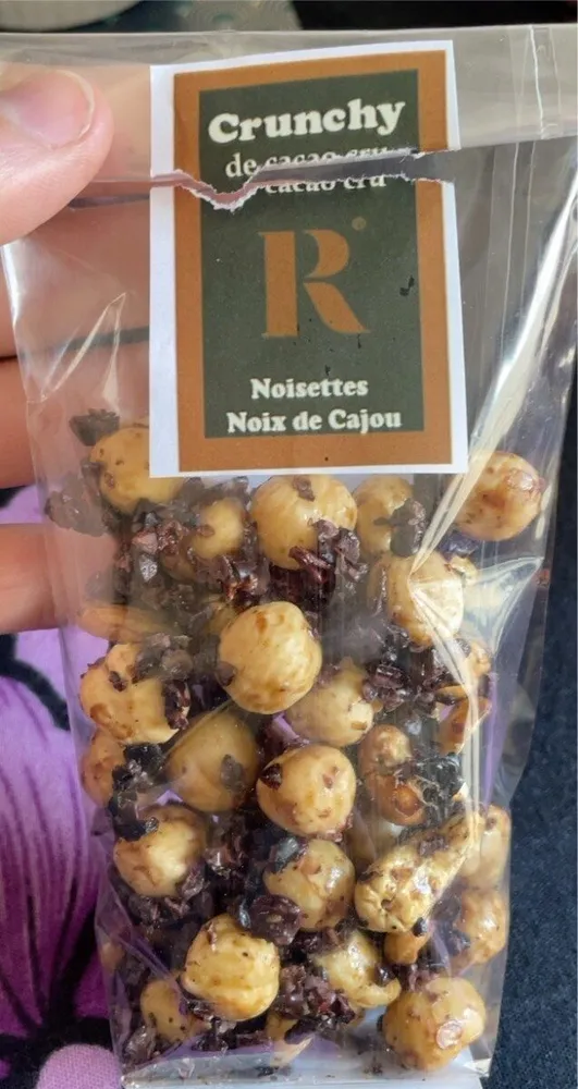 Crunchy, de cacao cru noisettes et noix de cajou
