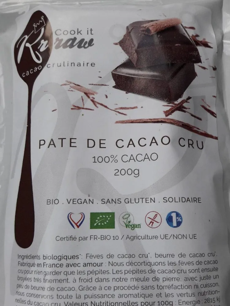 Pate de cacao cru