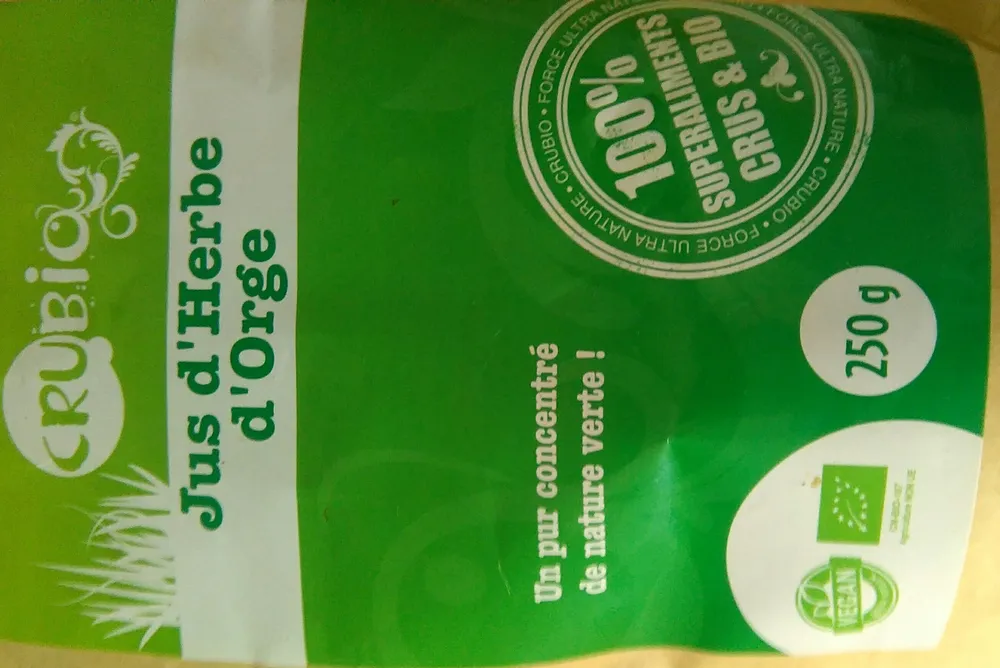 Jus D'herbe D'orge En Poudre Bio - 250 G - Crubio