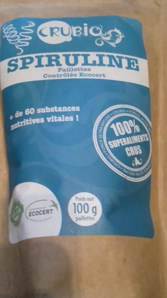 Spiruline En Paillettes Ecocert - 100 G - Crubio
