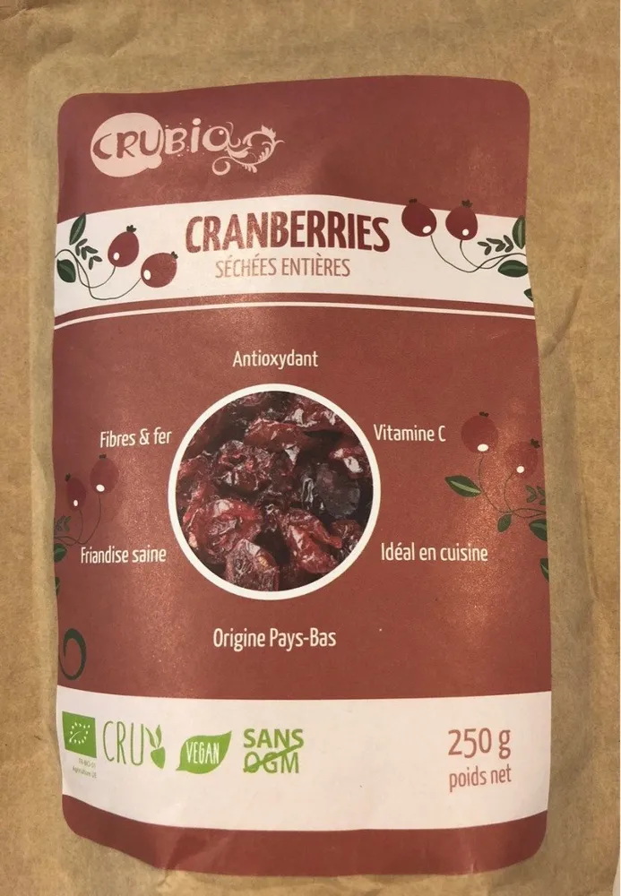 Cranberries séchées entières