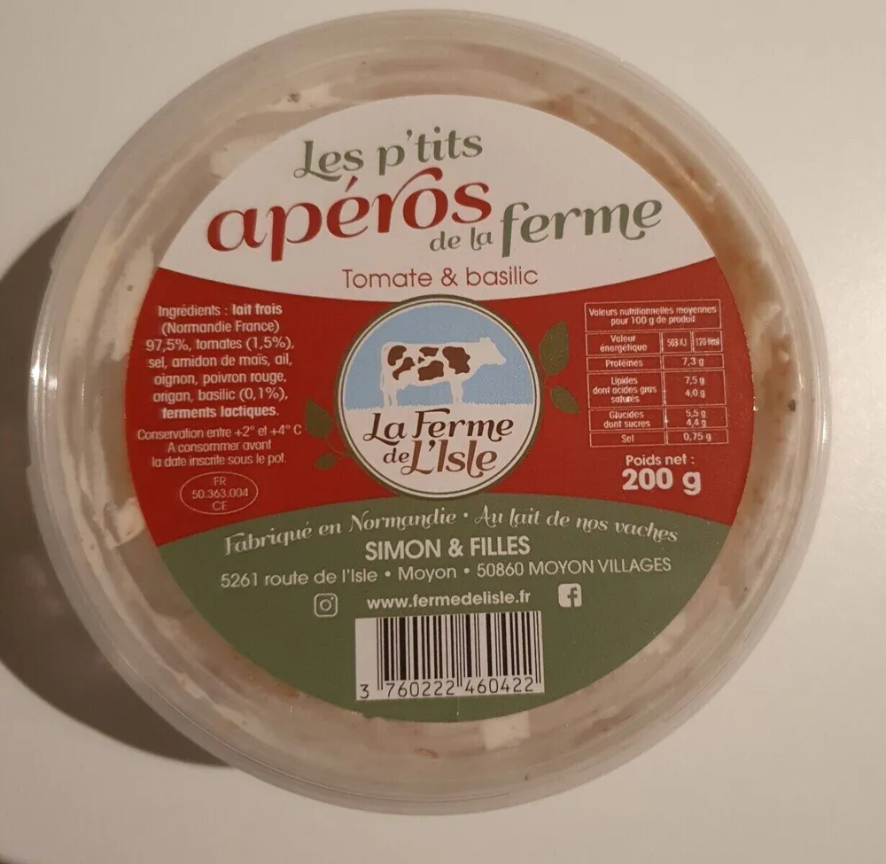 Les ptits apéros de la ferme tomate basilic