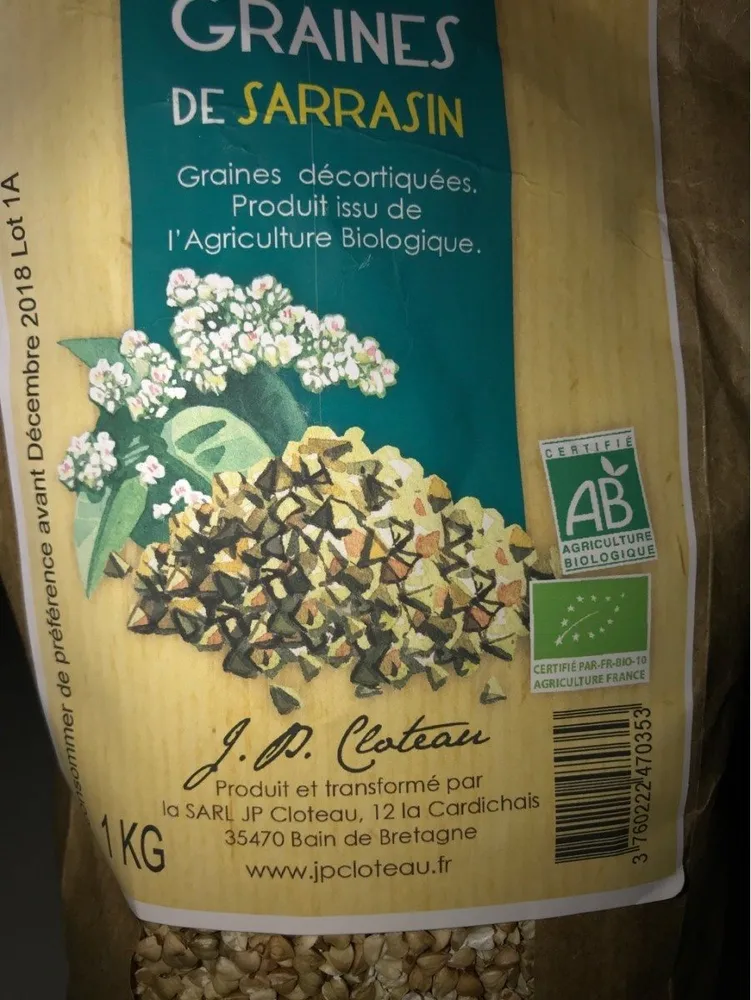 Graines de Sarrasin Issu de l'Agriculture Biologique