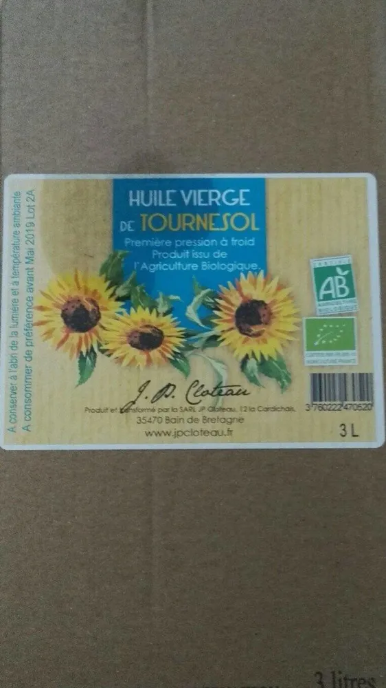 Huile vierge de tournesol