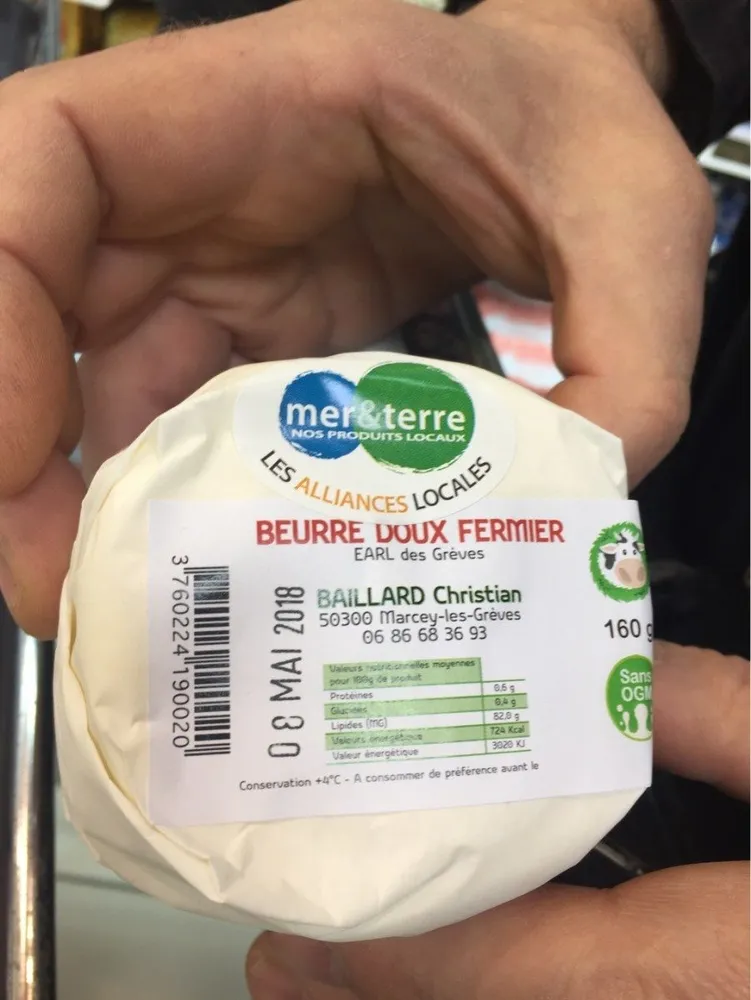 Beurre doux fermier