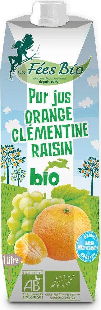 Pur Jus bio Orange Clémentine Raisin