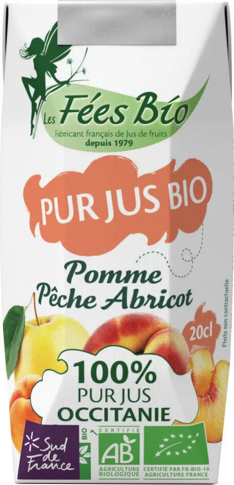 Pur jus bio Pomme Pêche Abricot