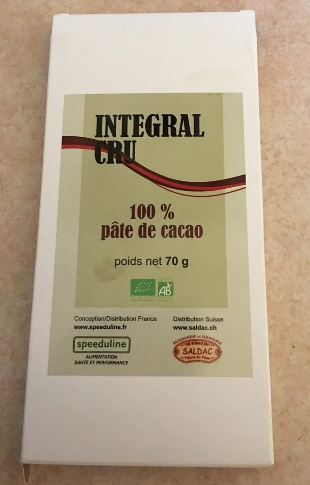 Integral cru 100% pâte de cacao