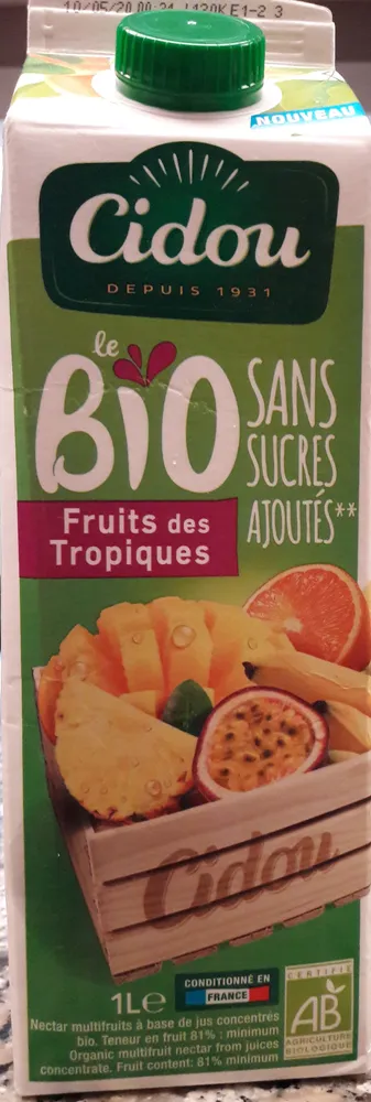 Le Bio Fruits des Tropiques sans sucres ajoutés