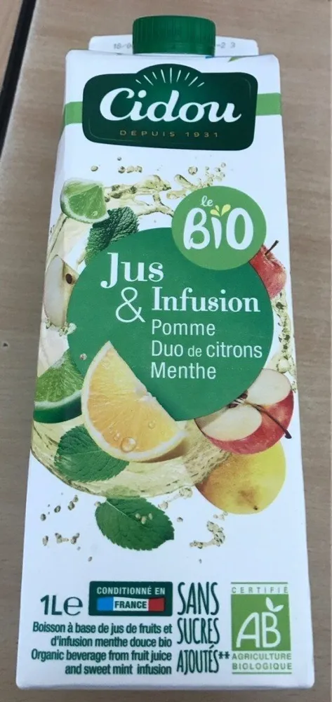 Jus et infusion pomme/citron menthe