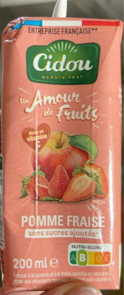 Jus pomme fraise