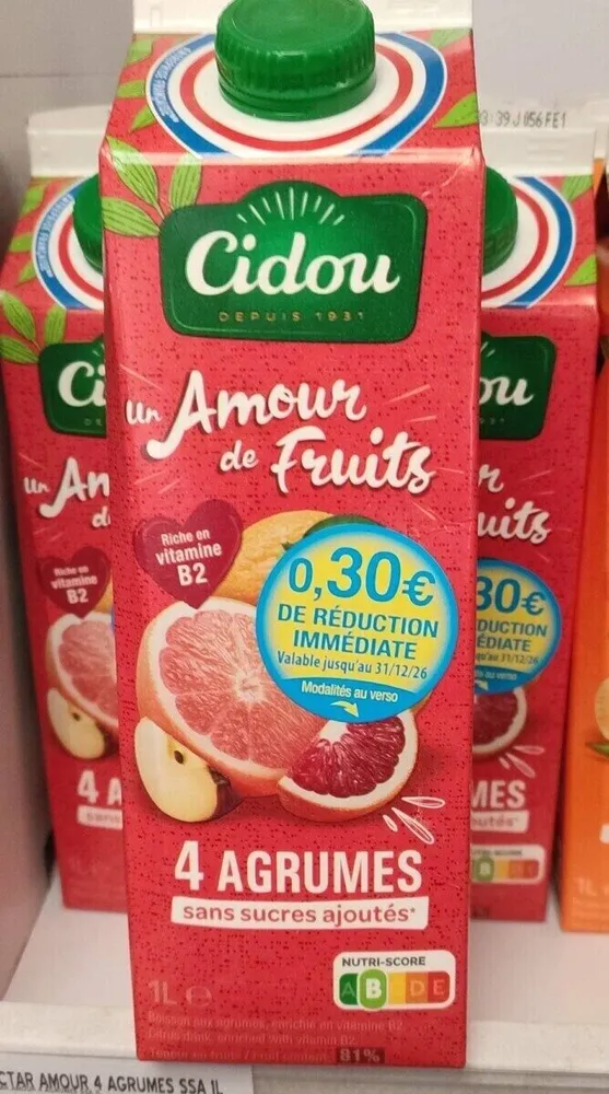 un Amour de Fruits 4 AGRUMES sans sucres ajoutés