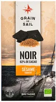 Tablette de chocolat 62% de cacao et sésame torréfié