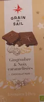 Tablette de chocolat noir 75% et gingembre et noix caramélisées