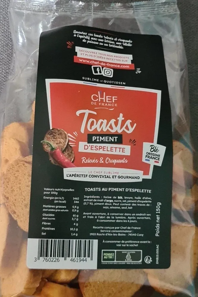 Toasts Piment d'Espelette