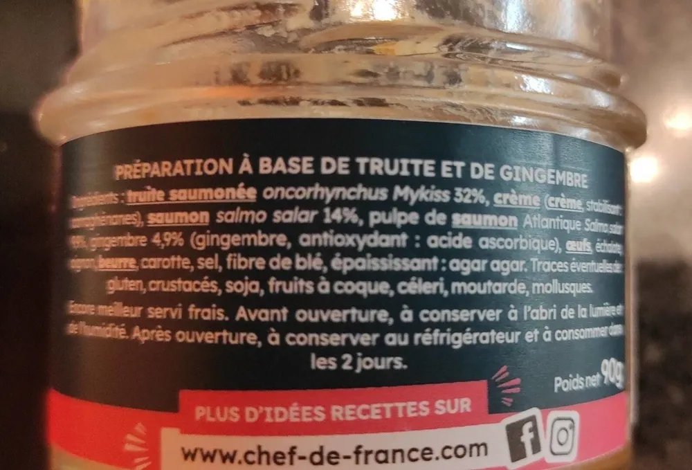 Rillettes truite et gingembre
