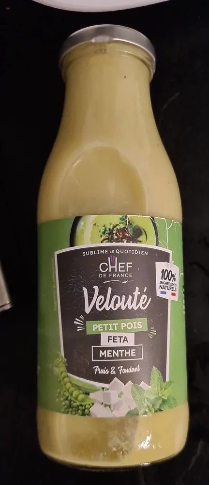 Velouté petit pois fêta menthe