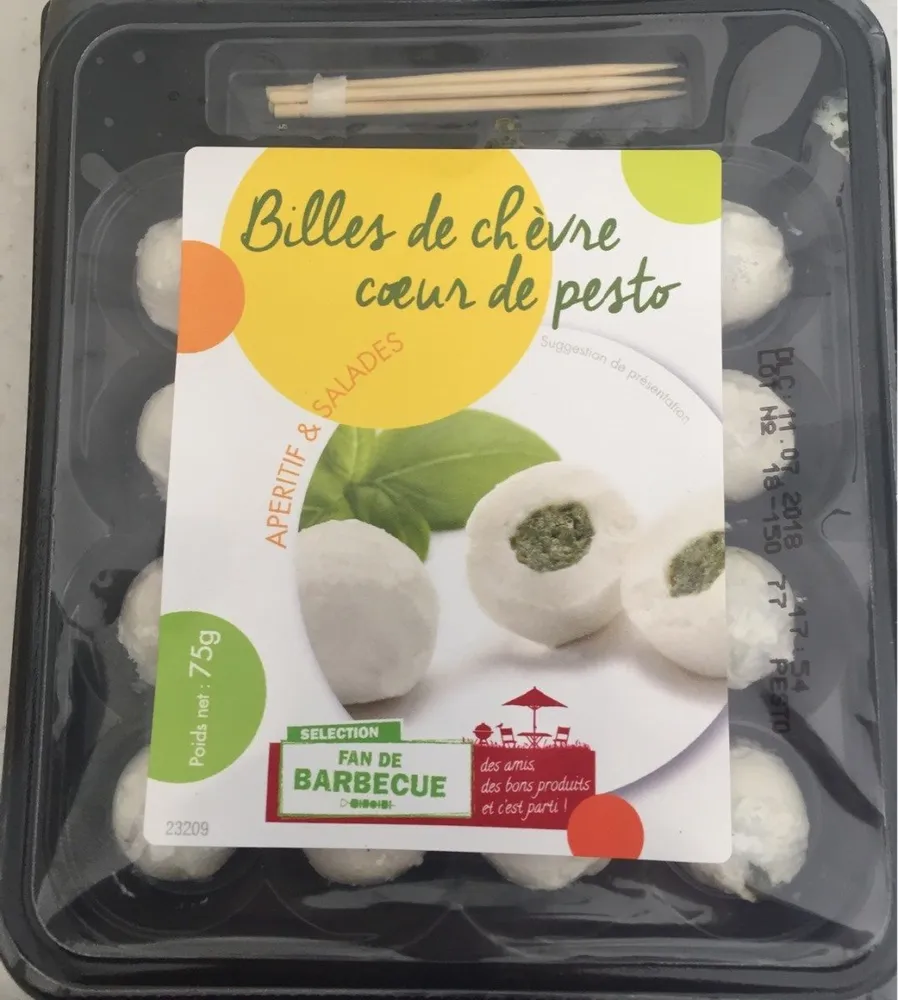 Billes de chèvre cœur de pesto