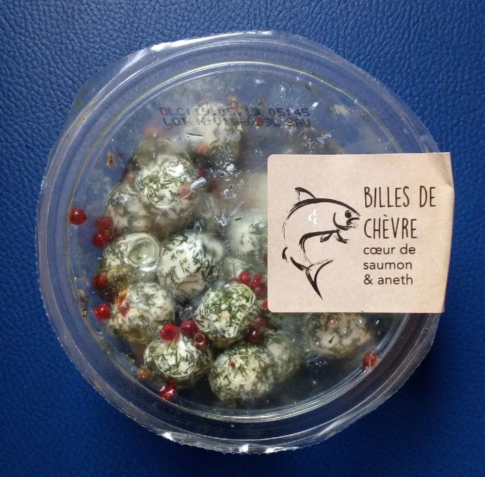 Billes de chèvre cœur de saumon & aneth