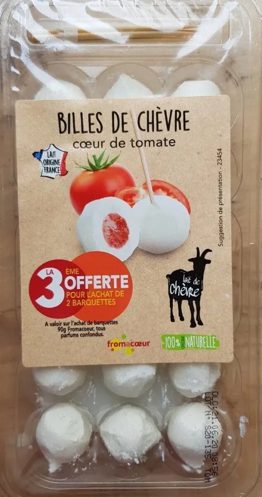 Billes de chèvre cœur de tomate